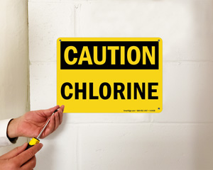 Chlorine Caution Sign