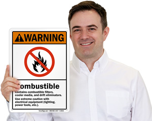 ANSI Warning Combustible Sign