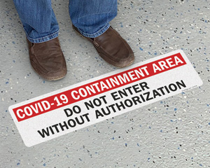 Containment Area Floor Sign