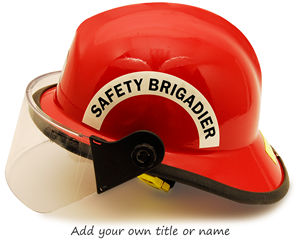 Custom hard hat stickers for safety committee