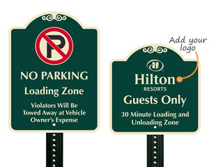 Designer loading zone signs