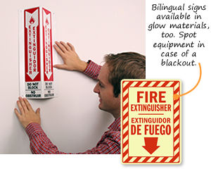 Bilingual Fire Extinguisher Signs