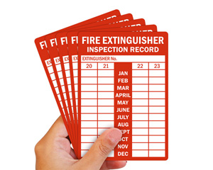 Fire Extinguisher Inspection Record for 4-Years Labels