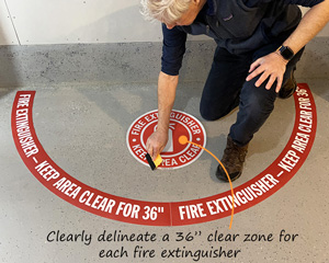 Order both a circular and these arc signs to make an effective electrical panel floor sign kit
