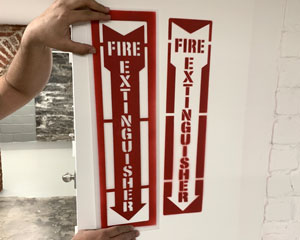 Fire extinguisher stencil
