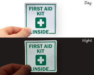 First Aid Box signe de sécurité de FS076 Autocollant rigide intérieur/extérieur Achetez 3 Obtenez 1 Gratuit 