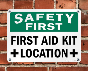 First Aid Kit Location Safety First Sign