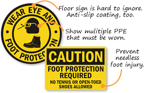 Foot Protection Signs 