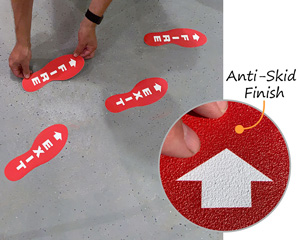 Anti-skid footprint Signs
