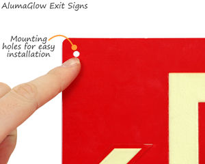 Glow aluminum exit signs