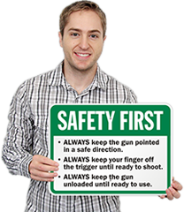 Gun Safety Signs | Shooting Range Gun Safety Signs