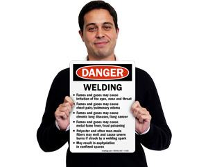 Danger Welding Fumes And Gases Signs