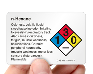 N Hexane Label