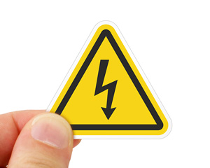 High voltage symbol label