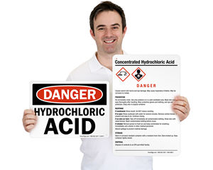Hydrochloric Acid Signs