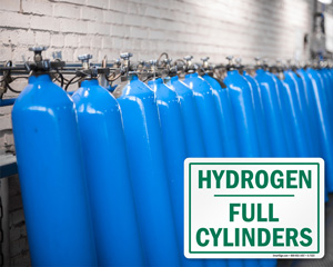 Hydrogen, Full Cylinders Chemical Warning Sign