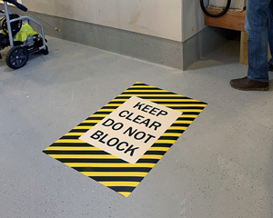 Keep Clear Do Not Block Floor Sign