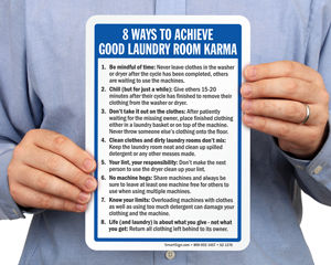 Laundry Room Tips Signs