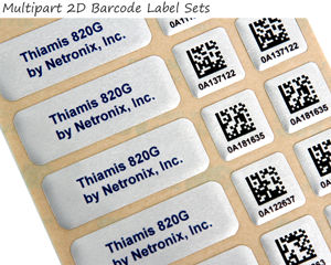 Multipart 2D barcode labels