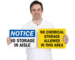 No Chemical Storage Signs