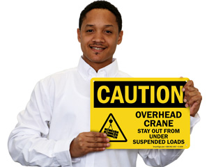 Overhead Crane Suspended Loads Sign
