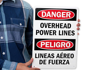 Overhead Power Line Signs