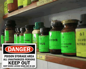 Poison Storage Area Sign