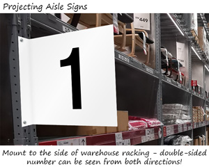 Projecting Aisle Signs