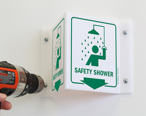 Safety shower sign
