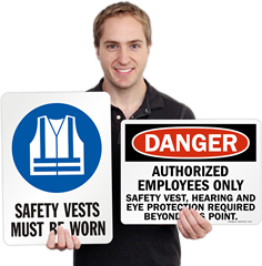Safety Vest Signs | Safety Vests Required Signs