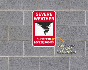 Severe weather shelter sign