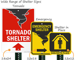 Emergency shelter signs