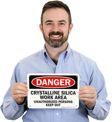 Details about   Accuform OSHA Danger Safety Sign: Silica Hazard 7" x 10" Aluminum MCHG148VA 