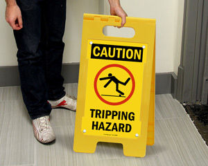 Yellow Warning safety signs slip trip etc Vinyl wall stickers signs 3 caution 