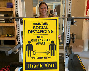 Social distancing sign for gym