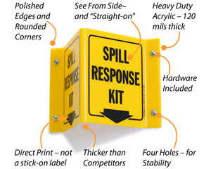 NMC M972PB Spill Kit Sign