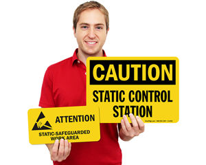 Static Grounding Labels Signs