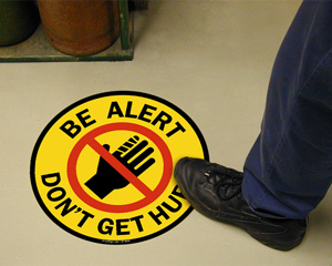 Stay Alert Floor Signs