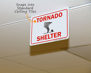 Tornado shelter sign