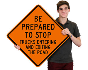 Truck traffic sign