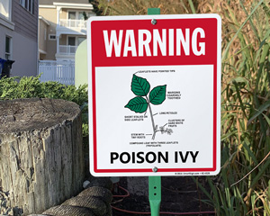 Poison Ivy and Poison Oak Warning Lawnboss  Sign