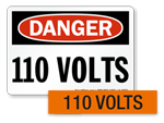 110 Volts Labels