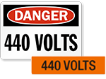 440 Volts Labels