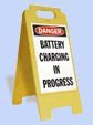 Battery Charging Stand-Up Floor Sign