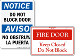 Do Not Block Door Signs