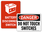 Electrical Switch Signs