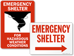 Emergency Shelter Signs