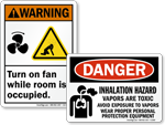Hazardous Fumes Signs