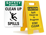 Spill Clean-Up Signs