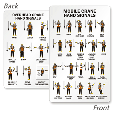 Mobile Crane Hand Signals Wallet Card, SKU: BD-0406